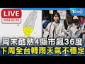 【LIVE】周末酷熱4縣市飆36度 下周全台轉雨天氣不穩定