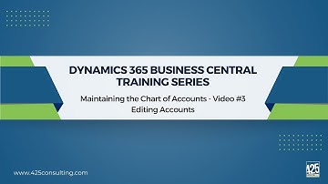 Editing the Chart of Accounts in Microsoft Dynamics 365 Business Central