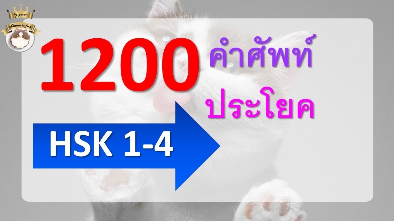 คำศัพท์ HSK 1-4 (1200 คำ ประโยค แปล)
