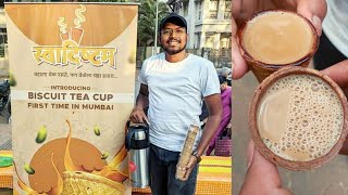Swadishtam Chai(Tea)|| With Chai in biscuits cup|| 1st Time in MUMBAI||Food Vlog||TheFoodGang.