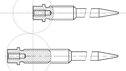 T-Flex CAD. Местный разрез на проекции с разрывом.
