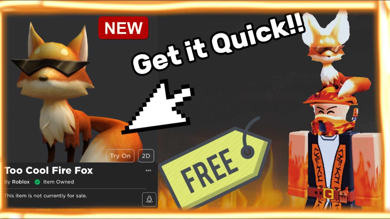 FREE ACCESSORY! HOW TO GET Too Cool Fire Fox! (NEW ROBLOX PROMO CODE ITEM)  