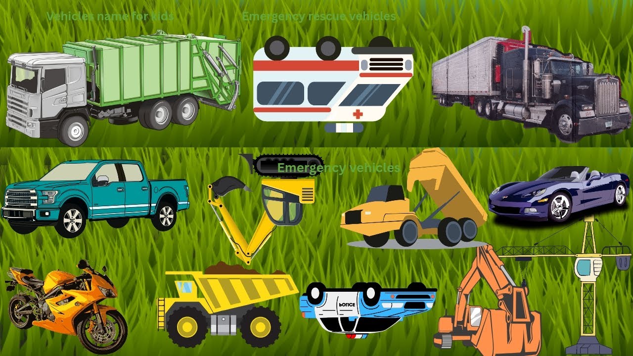Learn Emergency  Vehicles for kids: Fun Learning Emergency Vehicles Name for kids 🚒 🚓  🚑 🚨🚨 