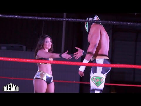 Rok-C (Roxanne Perez in NXT) vs Mysterious Q - Intergender Wrestling