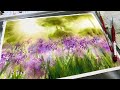 WET on WET and Loose Painting a Meadow with Flowers Demonstration