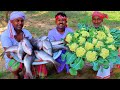 আলু ফুলকপি সাথে রুই মাছের কালিয়া | Village Style Cooking Cauliflower with Rohu Fish Curry Recipe