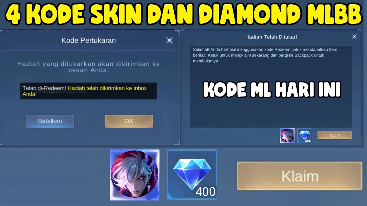 BURUAN! 4 KODE REDEEM SKIN MOBILE LEGENDS TERBARU - KODE REDEEM ML HARI ...