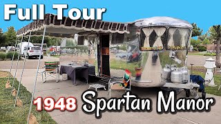 Tour A 1948 [Spartan Manor] Vintage Trailer Full Walkthrough Caravan Camper RV Restored Retro