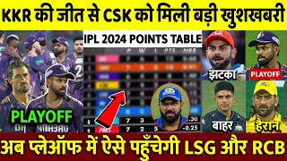 IPL Points Table |KKR कि जीत से बदला Points Table का समीकरण,यह 4 टीमे खेलेगी PLAY-OFF, MI GT बाहर