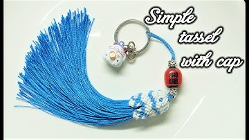 Macrame tutorial - Simple tassel key chain with cap - Móc khóa tua rua đơn giản dạng nắp chụp