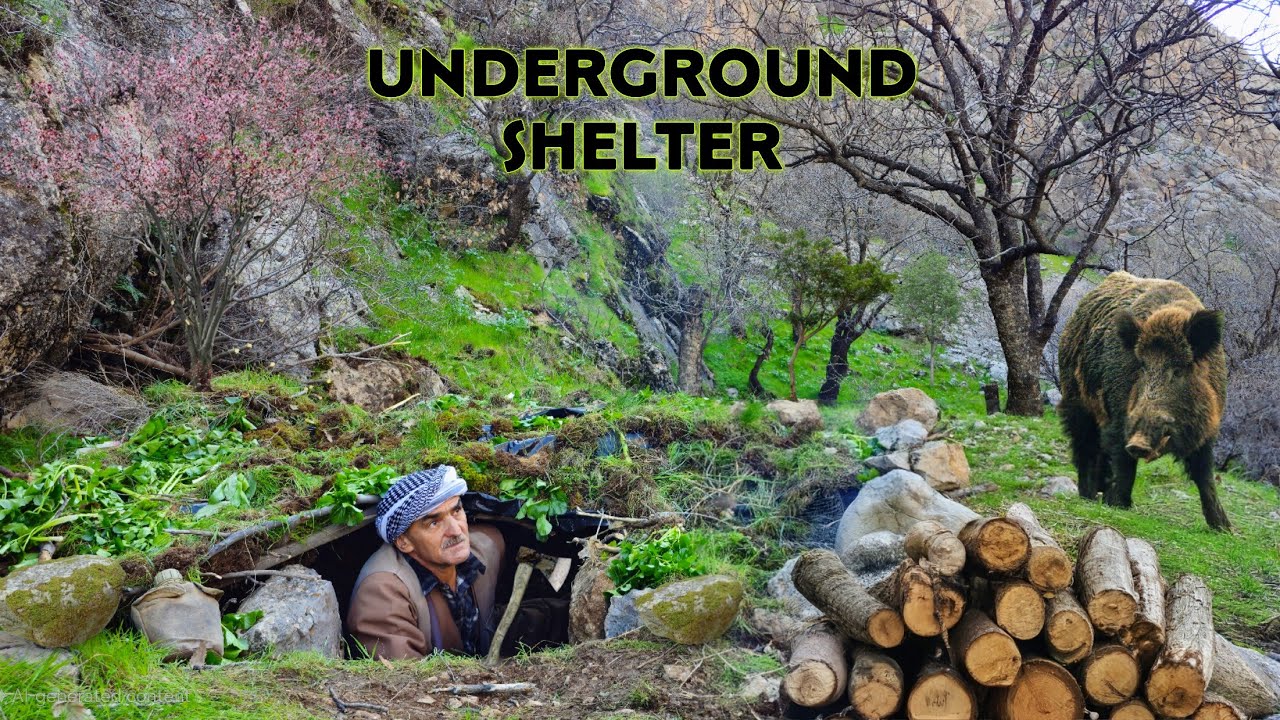 Building a Secret Underground Survival Shelter_ Warm and cozy Bushcraft ...