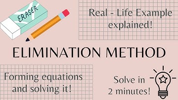 Elimination Method | How to solve the equations | Real Life Example | Algebra |