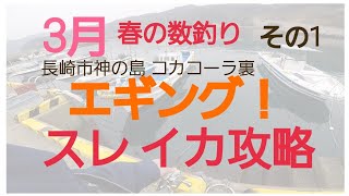 3月 春のエギング スレ イカ 攻略 しゃくり 春の数釣り 長崎市 神の島 コカコーラ裏 1話 Youtube