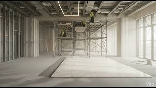 Luxury Hotel Lobby Construction Timelapse | From Empty Space to Mid-Construction Realism