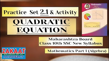 Practice Set 2.1 Quadratic Equation Class 10th Maharashtra Board New Syllabus
