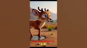 The deer saved the litchi tree from drying up by seeing water😭 #cartoon #ai #deer #fish #water #tree