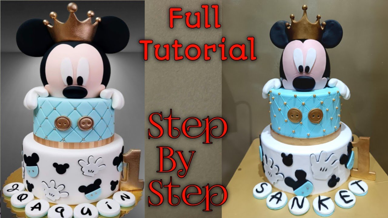 3 Tier Mickey Mouse Birthday Cake | Mickey Mouse 1st Birthday Cake ...