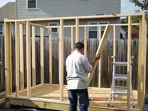 How to build a shed - framing walls and roof - YouTube
