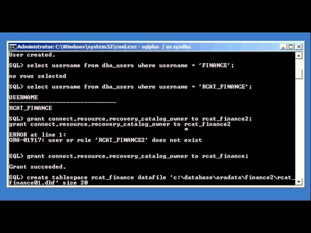Oracle DBA Justin - How to create an RMAN recovery catalog for an Oracle  database # 1 of 2 - YouTube