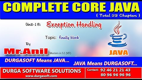 Core Java Exception Handling   finally block