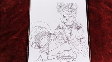How to draw krishna eating makhan || shree krishna drawing step by steps || drawing tutorial