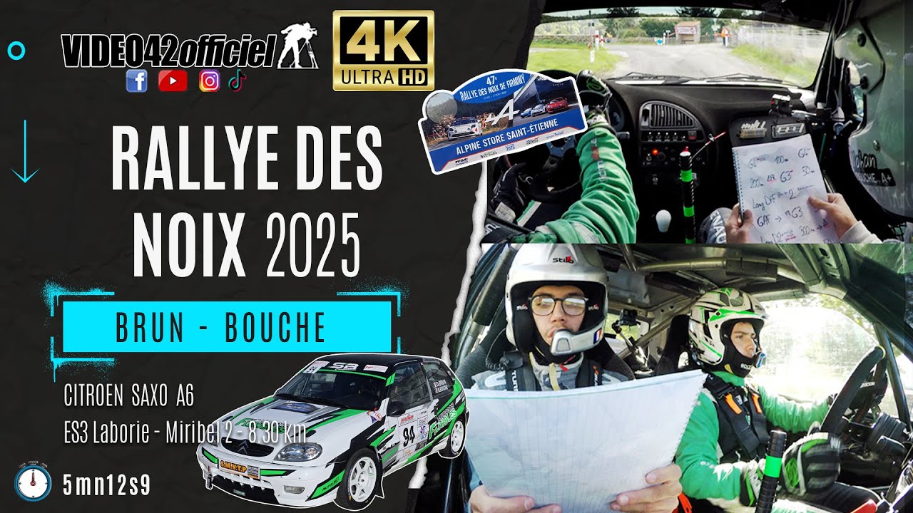 Rallye des Noix 2025 -  Brun-Bouche Citroën saxo A6 par video42officiel