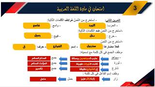 حل امتحان الفصل الأول في اللغة العربية / الرابعة ابتدائي 2021