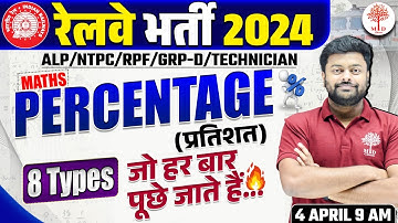 RAILWAY MATHS CLASSES 2024 | RPF MATHS | MATHS PERCENTAGE | RRB ALP MATHS | RPF MATHS BY SG SIR