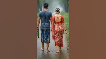 Peaceful Rainy Village Stroll 🌧️ | Couple Walking Through Green Fields | Calming Nature Sounds