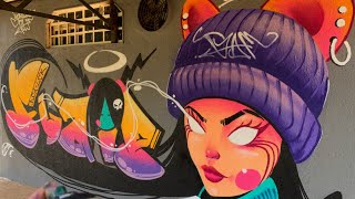 GRAFFITI - FIZ UMA PERSONAGEM E LETRAS COM SPRAY #artederua #graff #graffititutorial