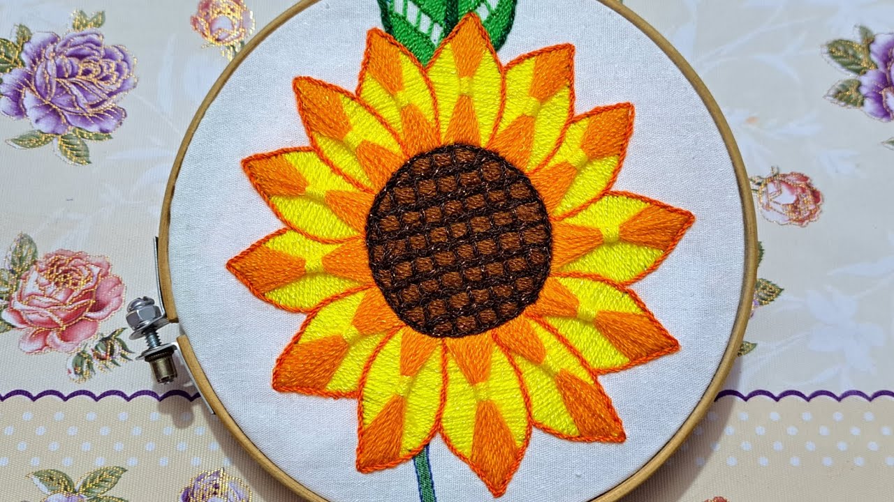 Como bordar un hermoso Girasol 🌻 puntadas súper fáciles 💛