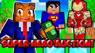 Outbidding the competition In Minecraft Superhero Auction!