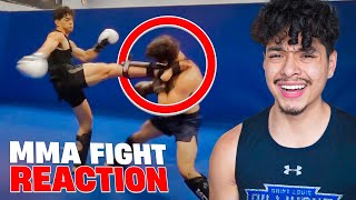 REACTING TO MY FIRST MMA FIGHT!!!