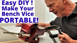 How To Make Your Bench Vice  PORTABLE!    So USEFUL!