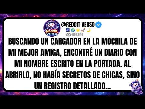 BUSCANDO UN CARGADOR EN LA MOCHILA DE MI MEJOR AMIGA, ENCONTRÉ UN DIARIO CON MI NOMBRE ESCRITO EN...
