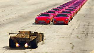 GTA 5 - CAN A RAMP CAR FLIP 100+ VEHICLES IN A ROW?