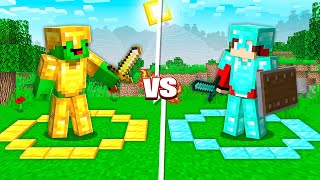 JJ In GOLD CIRCLE Vs Mikey In DIAMOND CIRCLE In Minecraft - Maizen