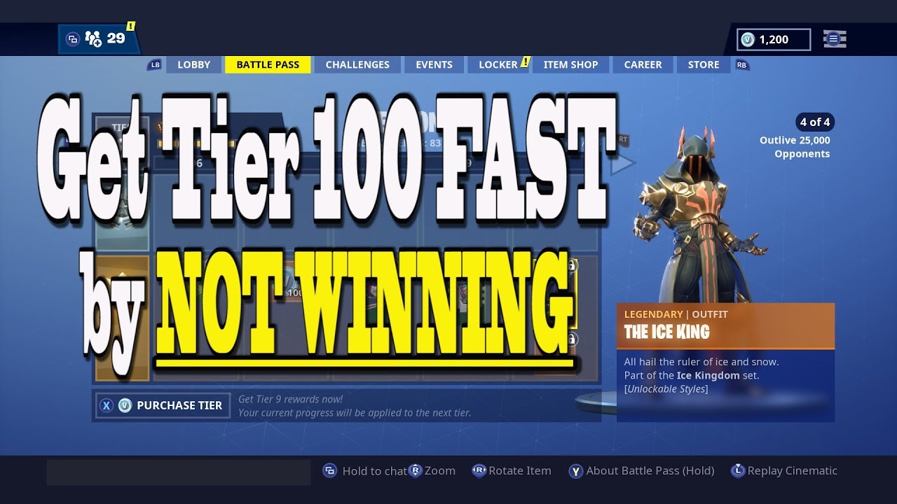 new get fortnite tier 100 fast season 7 by not winning level up tips and tricks ice king grind - how to get tiers in fortnite fast season 7