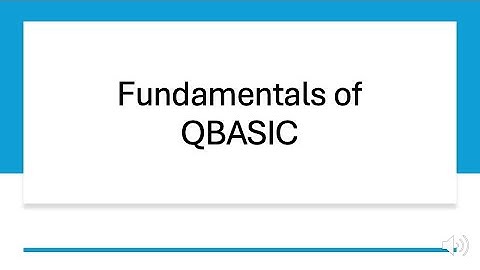 QBASIC fundamentals- class 6