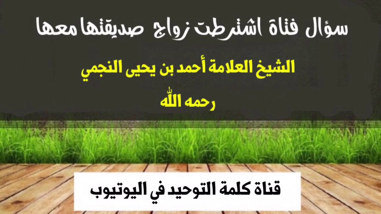 الشيخ العلامة أحمد النجمي : سؤال فتاة اشترطت زواج صديقتها معها