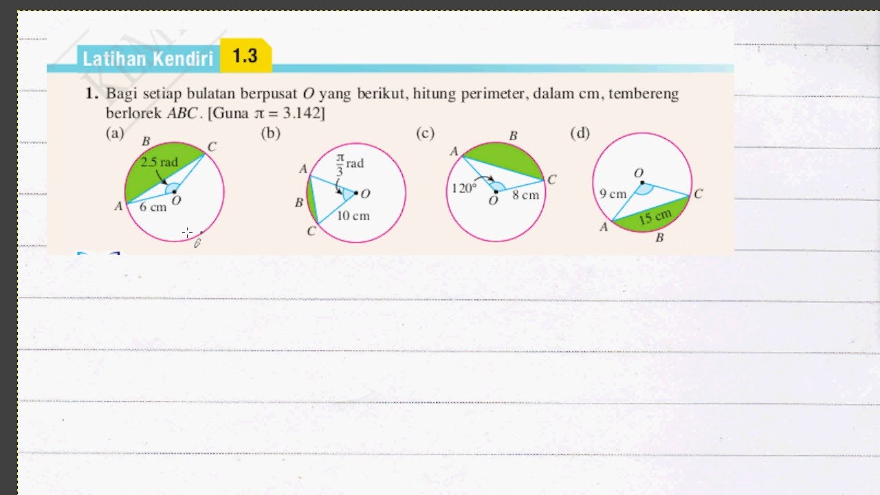 F5 Addmath Latihan Kendiri 1 3 Bab 1 Sukatan Membulat Youtube