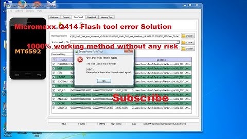 micromax q414 flashing problem Error Solution 100% Working  Flash tool