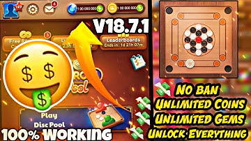 carrom pool unlimited coins and gems mod apk hack v18.7.1 latest 2025 mod menu unlimited money trick