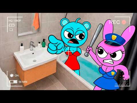 😨HELP! PINKI POLICE Can’t Catch Sky… Cleaning Sprunki From Dirt in the My Bathtub...
