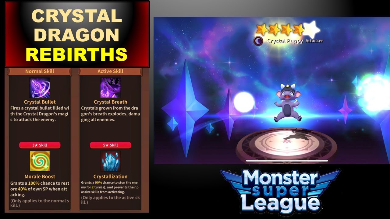 Insane Crystal Dragon Rebirth luck - Monster Super League