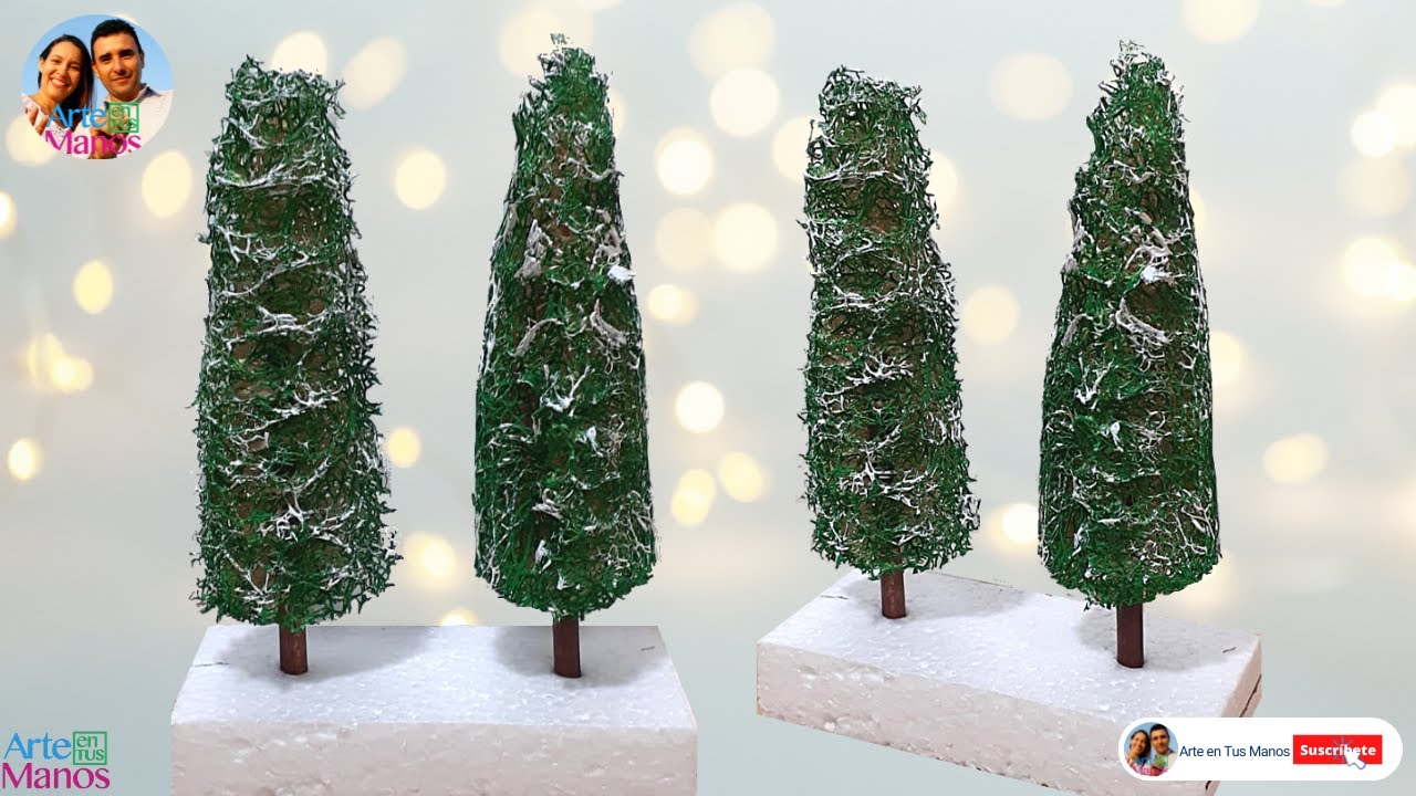 🔴Cómo Hacer PINOS Para Villas, Maquetas, Dioramas, FÁCIL Con Arte en Tus Manos