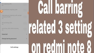 Call barring related 3 setting on redmi note 8