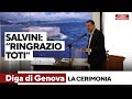 Diga di Genova, alla posa del primo cassone Salvini ringrazia Toti.  Cronisti tenuti a distanza