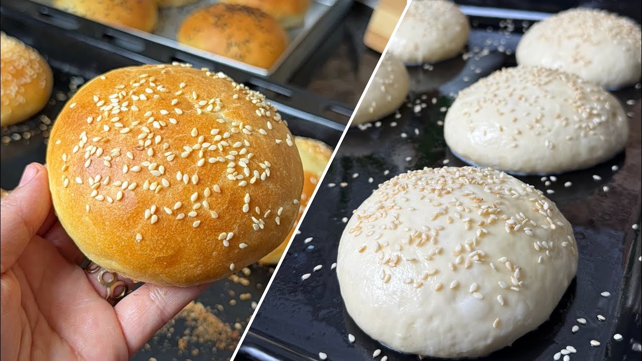جربي خبز البرغر بهذي الطريقة ورح تدمني عليه 👍بالعجينة القطنية مع كل النصائح للمبتدئات 👌#مملحات 🇩🇿