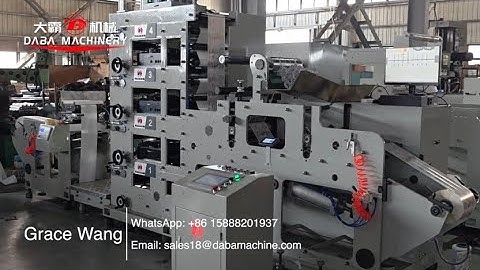 DABA 4 Color Label Sticker Stack Type Flexo Printing Machine With Non-stop Crush Way Waste Collect